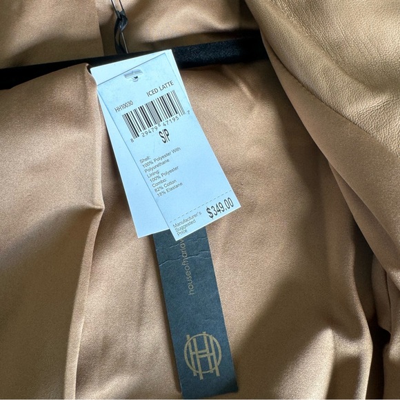 HOUSE OF HARLOW 1960 / NWT / FAUX LEATHER BOMBER JACKET / ICED LATTE - Picture 9 of 12